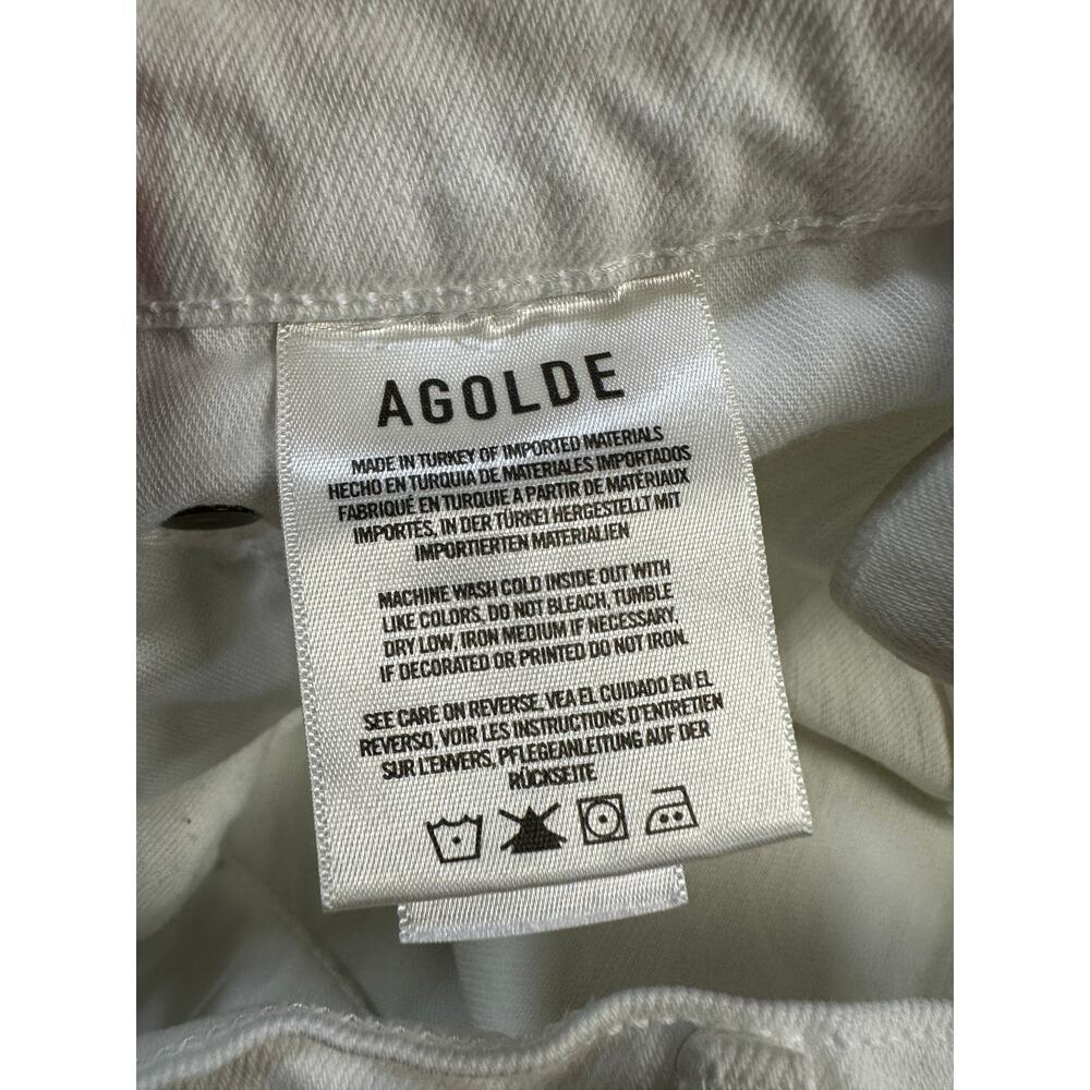 Agolde JEANS Riley High Rise Crop Button Fly Size 30 Distressed Pocket‎ EUC - Picture 16 of 16